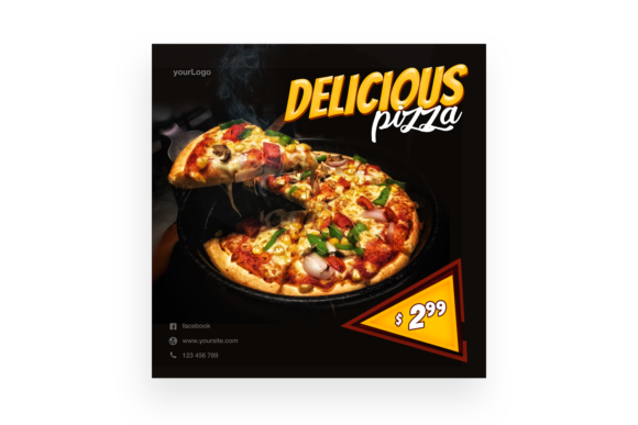 Delicious Pizza - Instagram Post: A Template for Mouth-Watering Content