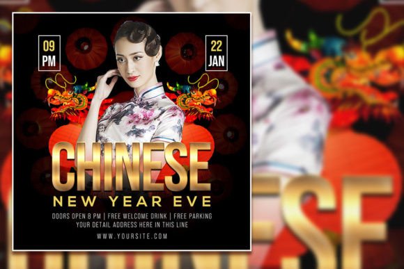 Design a Festive Chinese New Year Eve Square Flyer with Ease