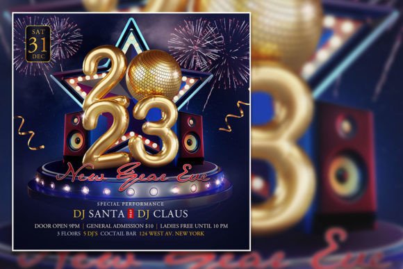 Designing a Dazzling 2023 New Year Eve Social Media Post