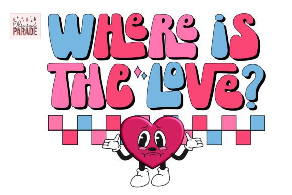 Retro Valentine Png, Where is the Love: A Design Asset with Personality