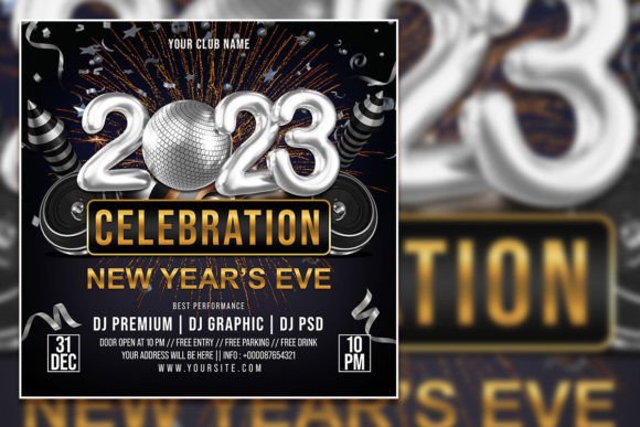 Ringing in 2023: The Ultimate Editable New Year Flyer