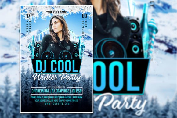 Winter Party Flyer or Poster Template: Your Editable Christmas Design